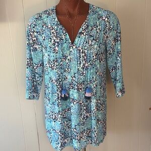 Lilly Pulitzer Blue and White Swim Coverup